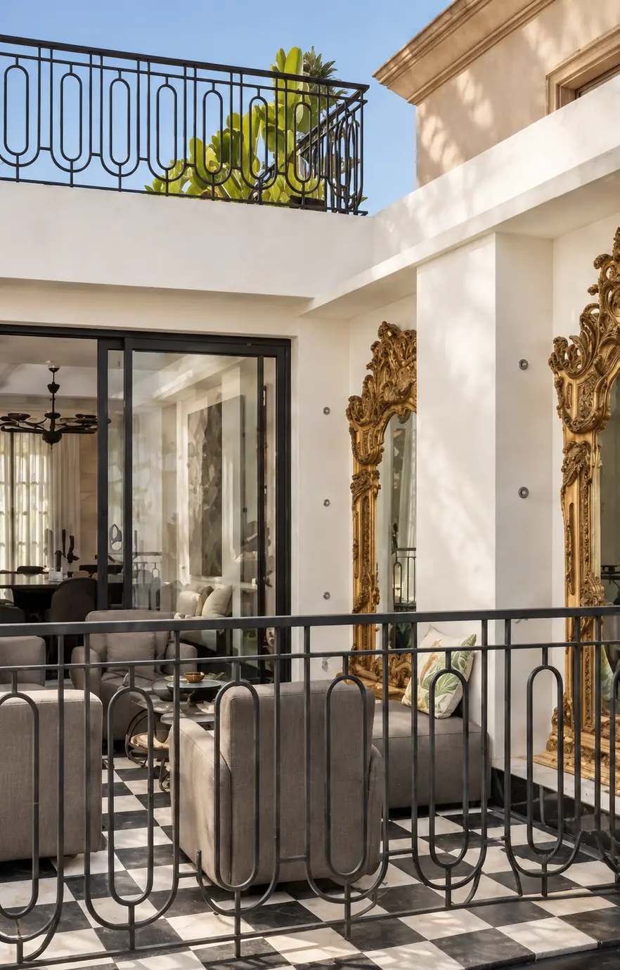 Galerie intérieure de la villa Ain Diab, Casablanca, design BAIA